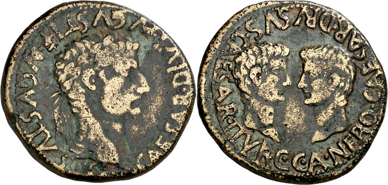 Tiberio. Caesaraugusta (Zaragoza). As. (FAB. 352) (ACIP. 3069g var). 12,27 g. MB...