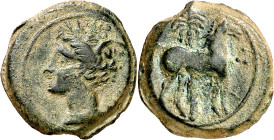 Cartagonova (Cartagena). 1/2 calco. (FAB. 507 var) (ACIP. falta). Pátina verde. 3,57 g. MBC+.