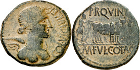 Celsa (Velilla de Ebro). As. (FAB. 796) (ACIP. 1491). Pátina verde. 12,51 g. MBC.