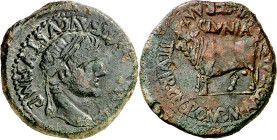 Tiberio. Clunia (Coruña del Conde). As. (FAB. 836) (ACIP. 3172). 12,50 g. MBC.