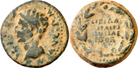 Octavio Augusto. Ebora (Evora). As. (FAB. 901) (ACIP. 3418b). 9,83 g. MBC-/MBC.