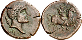Gili (Gilet). As. (FAB. 1389 sim) (ACIP. 2060 sim). Falsificación del s. XIX. Grietas. 11,44 g. MBC+.