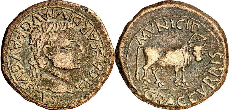 Tiberio. Graccurris (Alfaro). As. (FAB. 1391) (ACIP. 3196). 12,60 g. MBC.