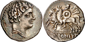 Icalcunscen (Iniesta). Denario. (FAB. 1402) (ACIP. 2083). 3,84 g. MBC+.