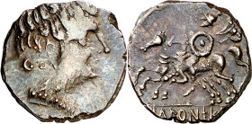 Icalcunscen (Iniesta). Denario. (FAB. 1402) (ACIP. 2084). 3,70 g. MBC-/MBC.
