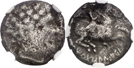 Iltirtasalirban (Lleida). Denario. (FAB. 1455) (ACIP. 1242). En cápsula de la NGC como VG, nº 6631706-004. BC-.