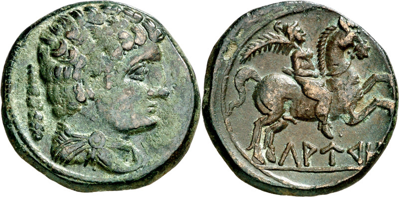 Lauro (Llerona). As. (FAB. 1684) (ACIP. 1371). Pátina verde. 12,49 g. MBC+.