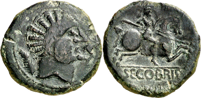 Segobriga (Saelices). As. (FAB. 2181) (ACIP. 1842). 7,73 g. MBC.