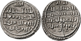 Almorávides. Ali y el amir Tashfin. Quirate. (V. 1826 var) (Hazard 1002) (FBM. Cj6). Doble acuñación en reverso y pequeña grieta radial de acuñación. ...