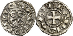 Vescomtat de Narbona. Berenguer (1019-1067). Narbona. Diner. (Cru.V.S. 157) (Cru.Occitània 40) (Cru.C.G. 2022). Rara y más así. 1,26 g. EBC-.