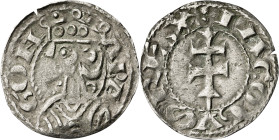 Jaume I (1213-1276). Zaragoza. Dinero jaqués. (Cru.V.S. 318) (Cru.C.G. 2134). Vellón rico. 0,75 g. MBC+.