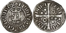 Jaume II (1291-1327). Barcelona. Croat. (Cru.V.S. 337.1) (Cru.C.G. 2154a). A y U góticas. 2,70 g. MBC-.