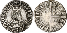 Pere III (1336-1387). Barcelona. Croat. (Cru.V.S. 401) (Cru.C.G. 2220). Flores de 5 pétalos. 2,84 g. MBC-.