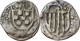 Balaguer. Senyal. (Cru.L. 1051a) (Cru.C.G. 3649b). Armas catalanas de 4 palos. 6,38 g. MBC-/MBC.