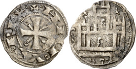 Alfonso VIII (1158-1214). ¿Toledo?. Dinero. (AB. 186). Rara. 0,96 g. MBC.