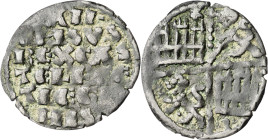 Alfonso X (1252-1284). Santiago de Compostela o Coruña. Dinero de las 6 líneas. (AB. 230, como Coruña). 0,93 g. MBC.