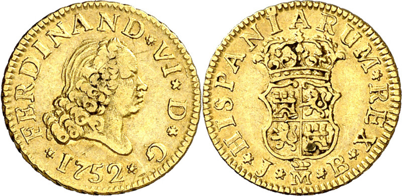 1752. Fernando VI. Madrid. JB. 1/2 escudo. (AC. 555). 1,73 g. MBC.