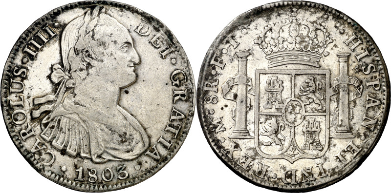 1803. Carlos IV. México. FT. 8 reales. (AC. 977). 26,91 g. MBC.