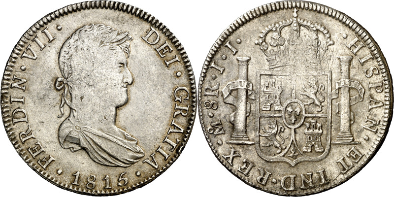 1815. Fernando VII. México. JJ. 8 reales. (AC. 1329). 26,98 g. MBC/MBC+.