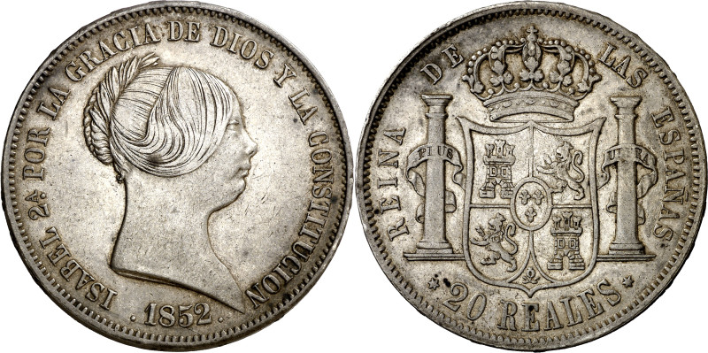 1852. Isabel II. Madrid. 20 reales. (AC. 594). Ex Áureo & Calicó 05/07/2018, nº ...