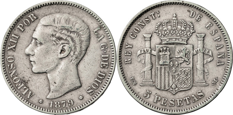 1879*1879. Alfonso XII. EMM. 5 pesetas. (AC. 42). 24,86 g. BC+.