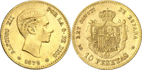 1878*1878. Alfonso XII. EMM. 10 pesetas. (AC. 65). Escasa. 3,19 g. MBC/MBC+.