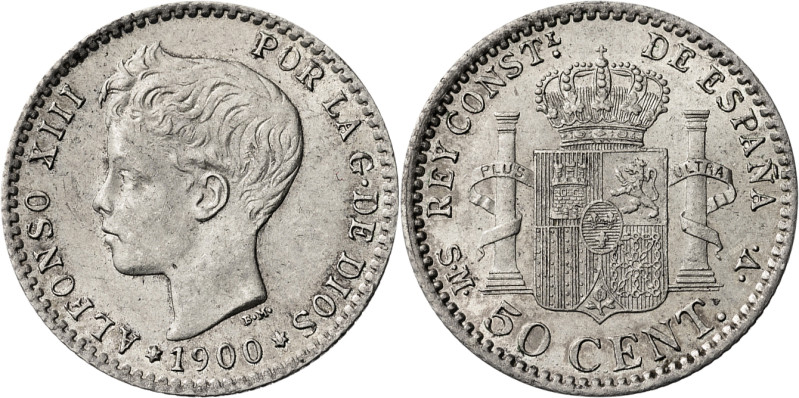 1900*00. Alfonso XIII. SMV. 50 céntimos. (AC. 45). 2,48 g. EBC+.