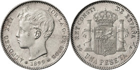 1899*1899. Alfonso XIII. SGV. 1 peseta. (AC. 57). 5,07 g. EBC.