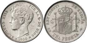1900*1900. Alfonso XIII. SMV. 1 peseta. (AC. 59). 4,92 g. EBC.