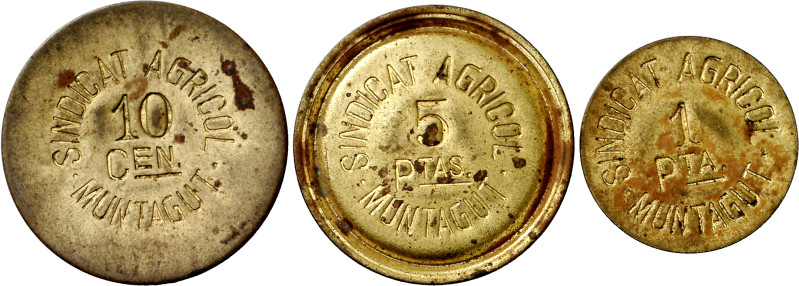 Montagut de Fluvià. Sindicat Agrícola. 10 céntimos, 1 y 5 pesetas. (T. 1762 a 17...