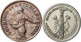 Asturias y León. 50 céntimos y 1 peseta. (AC. 8 y 9). 2 monedas. MBC+/EBC-.