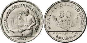 Santander, Palencia y Burgos. PJR. 50 céntimos. (AC. 34). 2,64 g. S/C-.