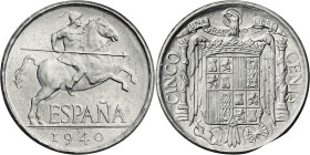 1940. Franco. 5 céntimos. (AC. 1). Brillo original. Buen ejemplar. 1,14 g. S/C.