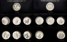 1997. III Serie Iberoamericana. 13 monedas de diversos países, con certificado. AG. 351 g. Proof.