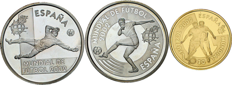 2002. Juan Carlos I. 10 (AG) y 200 euro (AU). Mundial de Fútbol - Corea y Japón ...