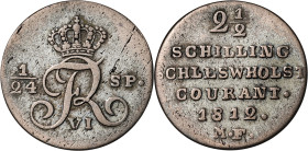 Alemania. Schleswig-Holstein. 1812. Federico VI. MF. 2 1/2 chelines. (KM. 150). AG. 2,75 g. MBC-.