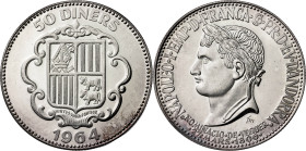 Andorra. 1964. 50 diners. (KM.UWC. M5). Napoleón. AG. 27,71 g. Proof.
