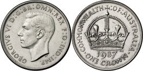 Australia. 1937. Jorge VI. 1 corona. (KM. 34). AG. 28,29 g. EBC.