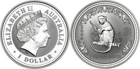 Australia. 2004. Isabel II. 1 dólar. (KM. 674). Año del mono. 31,49 g. Proof.