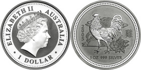 Australia. 2005. Isabel II. 1 dólar. (KM. 695). Año del gallo. AG. 31,72 g. Proof.