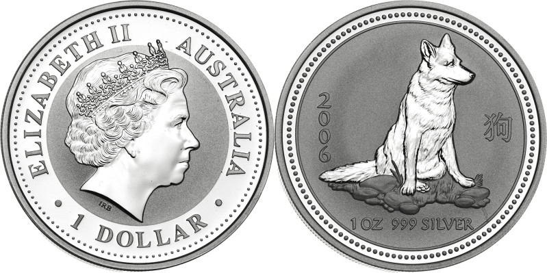 Australia. 2006. Isabel II. 1 dólar. (KM. 1882). Año del perro. AG. 31,82 g. Pro...