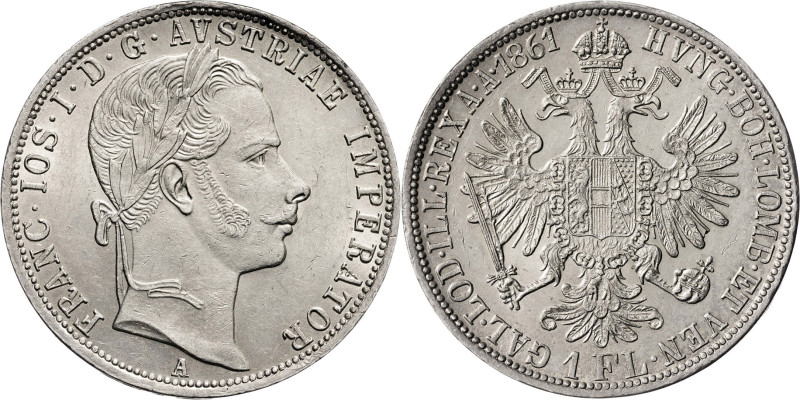 Austria. 1861. Francisco José I. A (Viena). 1 florín. (KM. 2219). AG. 12,32 g. E...