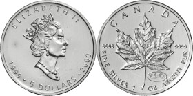 Canadá. 1999-2000. Isabel II. 5 dólares. (KM. 363). AG. S/C.