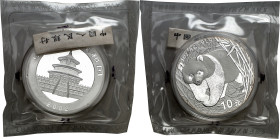 China. 2002. 10 yuan. (KM. A1365). Panda. Escasa. Proof.