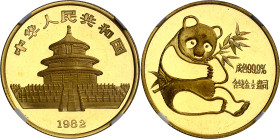 China. 1982. 1/2 onza. (Fr. B5) (KM.UWC. MB10). Panda. En cápsula de la NGC como MS67, nº 6633577-008. AU. 15,55 g. S/C.