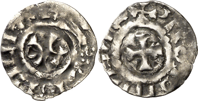 Francia. Guillermo I (886-918) y Guillermo II (918-926). Auvernia. Óbolo de Brio...