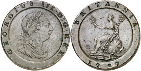 Gran Bretaña. 1797. Jorge III. 2 peniques. (KM. 619). Leves golpecitos. CU. 57,31 g. MBC+.