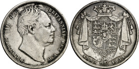 Gran Bretaña. 1834. Guillermo IV. 1/2 corona. (KM. 714.2). Rara. AG. 13,89 g. MBC-.