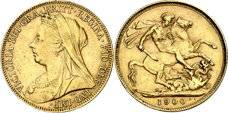 Gran Bretaña. 1900. Victoria. 1 libra. (Fr. 396) (KM. 785). AU. 7,96 g. MBC+.