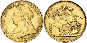 Gran Bretaña. 1900. Victoria. 1 libra. (Fr. 396) (KM. 785). AU. 7,96 g. MBC+.
